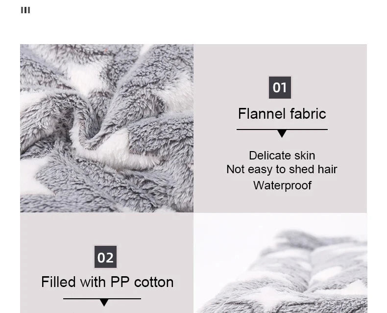 Calming Pet Mat - Flannel Pattern Sleeping Dog / Cat Bed