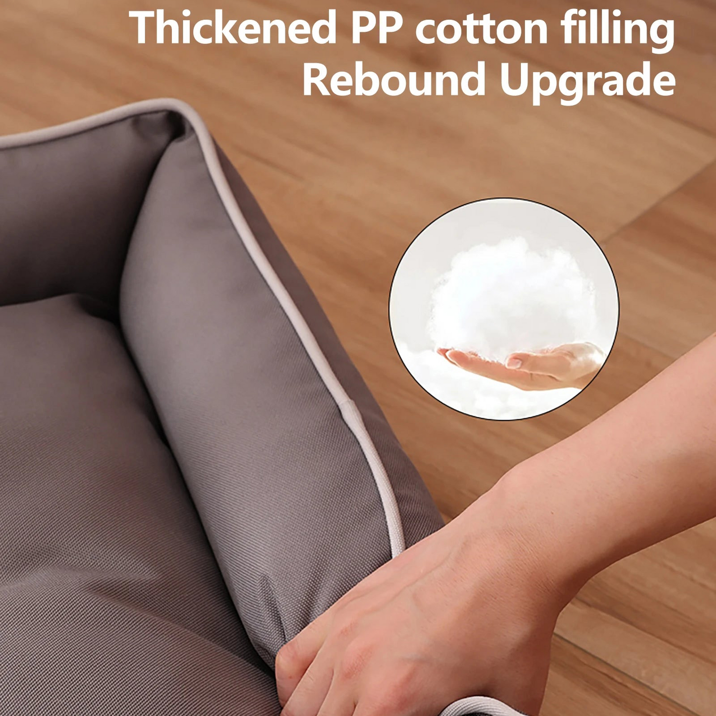 Oxford Dog Bed - Waterproof, Thickened Tough Cover, Cotton Filling & Bite-Resistant Upholstery