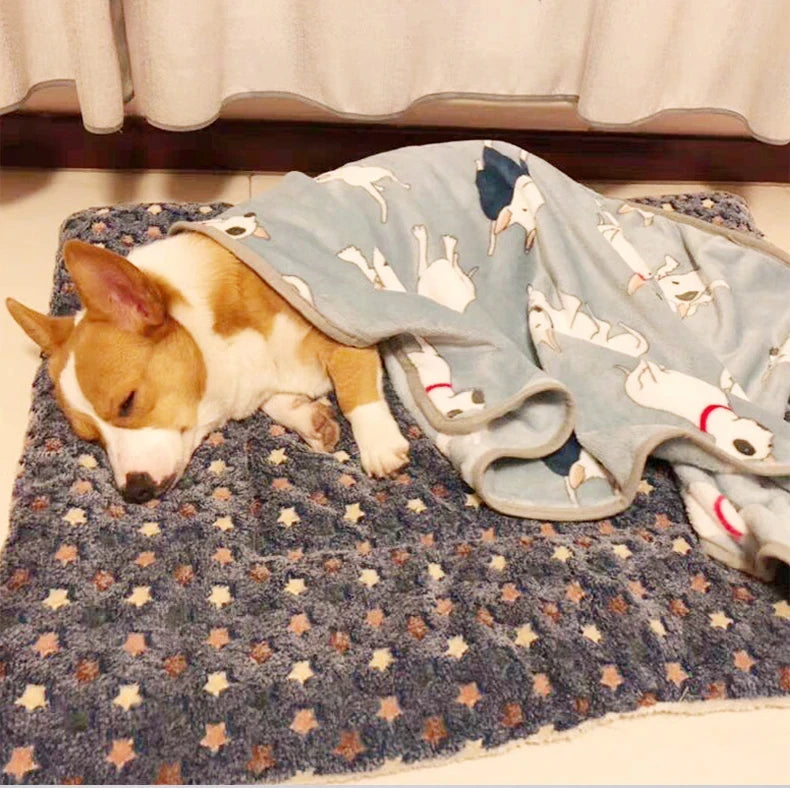 Calming Pet Mat - Flannel Pattern Sleeping Dog / Cat Bed