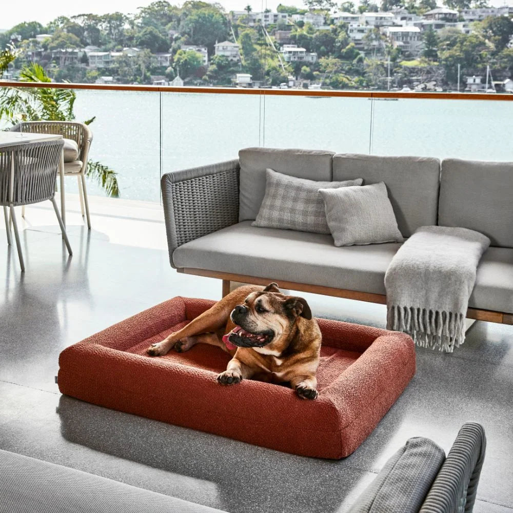 (Cover Only) Terracotta Spare Boucle Cover - Hardwearing Washable Terracotta Fabric Dog Bed Cover