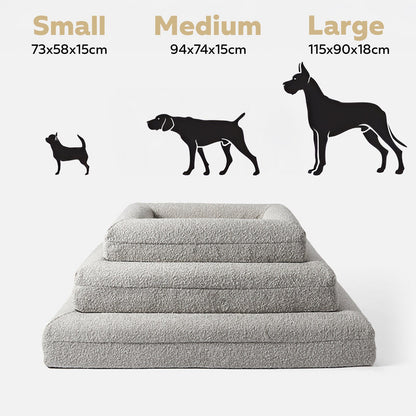 Grey Spare Boucle Cover -  Hardwearing Washable Grey Fabric Dog Bed Cover