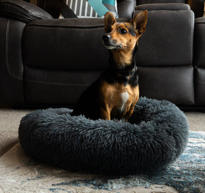 Super Soft Round Fabric Calming Dog Bed
