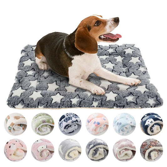 Calming Pet Mat - Flannel Pattern Sleeping Dog / Cat Bed