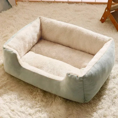Two Tone Fabric Dog Bed With Soft & Fluffy Inner Liner & Colour Upholstery Exterior
