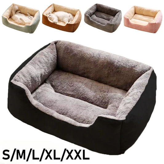 Two Tone Fabric Dog Bed With Soft & Fluffy Inner Liner & Colour Upholstery Exterior