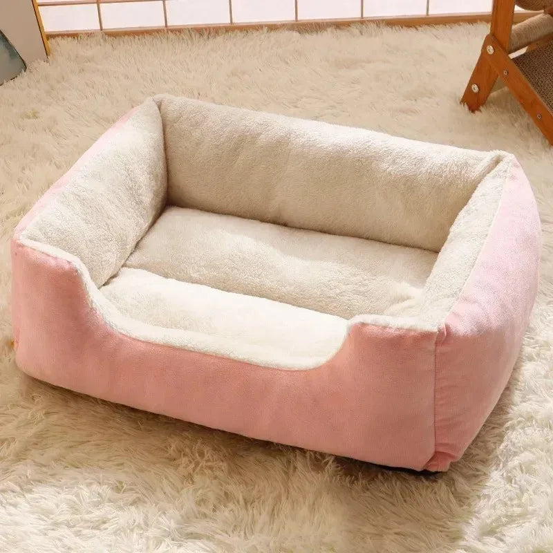 Two Tone Fabric Dog Bed With Soft & Fluffy Inner Liner & Colour Upholstery Exterior