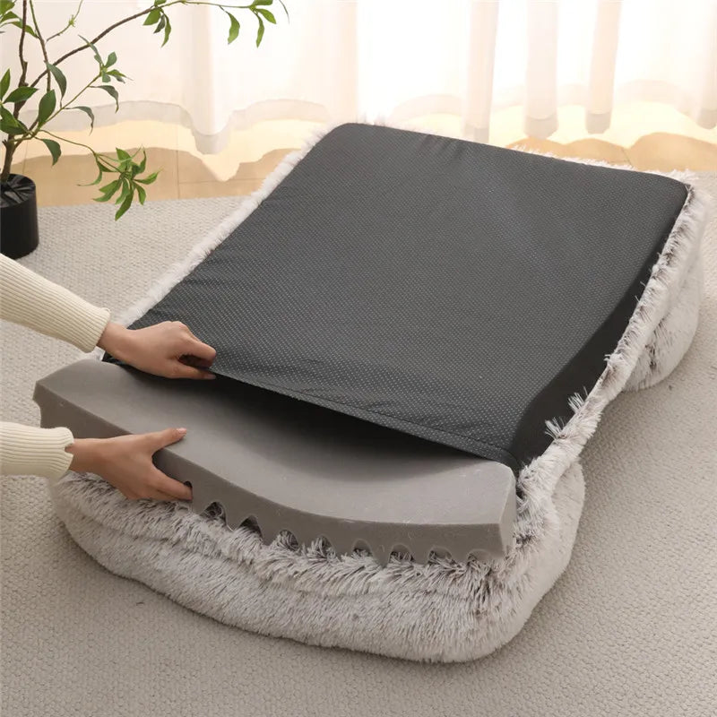 Fluffy Plush Pet Bed – Thick Padding, Ultra Cozy, Removable & Washable Cover