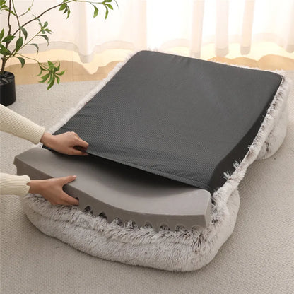 Fluffy Plush Pet Bed – Thick Padding, Ultra Cozy, Removable & Washable Cover