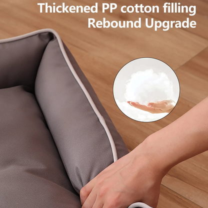 Oxford Dog Bed - Waterproof, Thickened Tough Cover, Cotton Filling & Bite-Resistant Upholstery