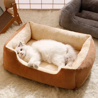 Two Tone Fabric Dog Bed With Soft & Fluffy Inner Liner & Colour Upholstery Exterior