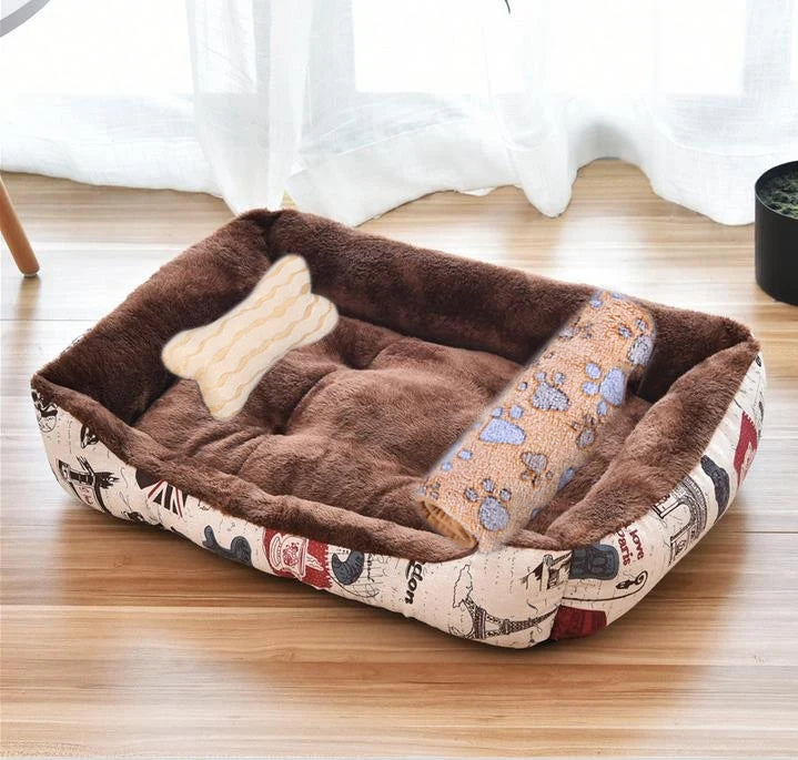 Fluffy Plush Pet Bed – Thick Padding, Ultra Cozy, Washable - Huge Color Combo To Choose From