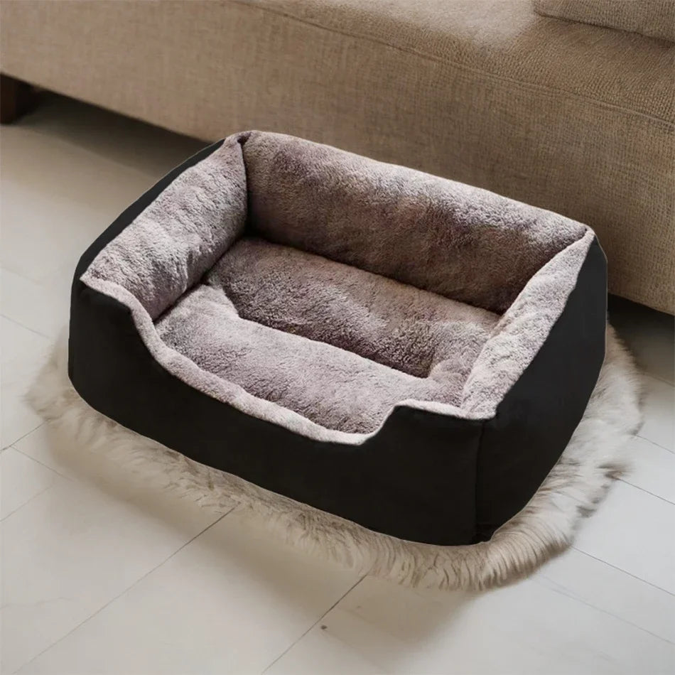 Two Tone Fabric Dog Bed With Soft & Fluffy Inner Liner & Colour Upholstery Exterior