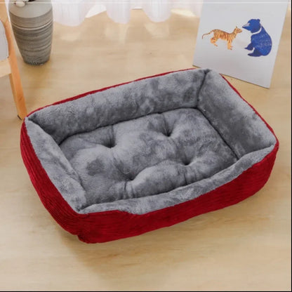 Super Soft 2-Tone Fabric Square Dog Bed – Stylish Comfort for Your Furry Friend