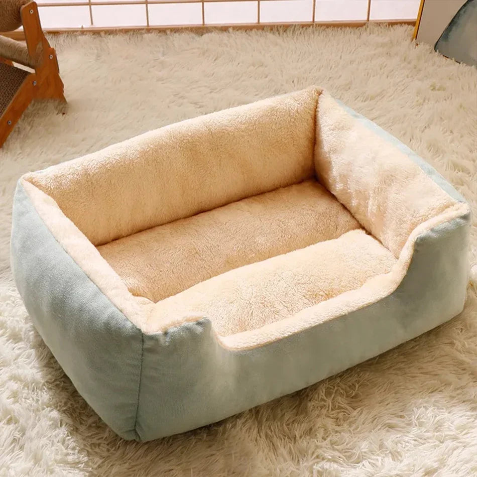 Two Tone Fabric Dog Bed With Soft & Fluffy Inner Liner & Colour Upholstery Exterior