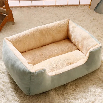 Two Tone Fabric Dog Bed With Soft & Fluffy Inner Liner & Colour Upholstery Exterior
