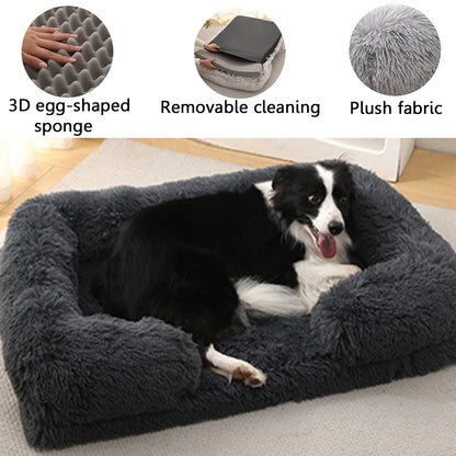 'Chelsea' Plush Dog Bed – Thick, Cozy, Removable Cover | Perfect Winter Sleep Haven