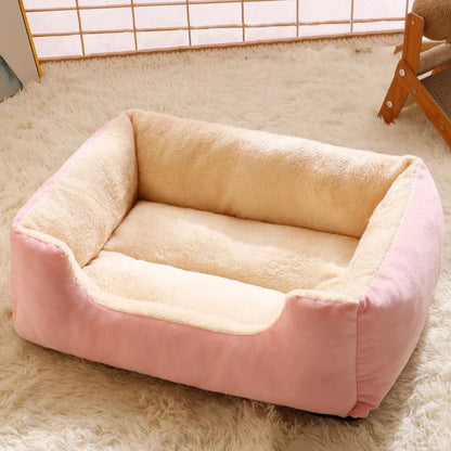 Two Tone Fabric Dog Bed With Soft & Fluffy Inner Liner & Colour Upholstery Exterior