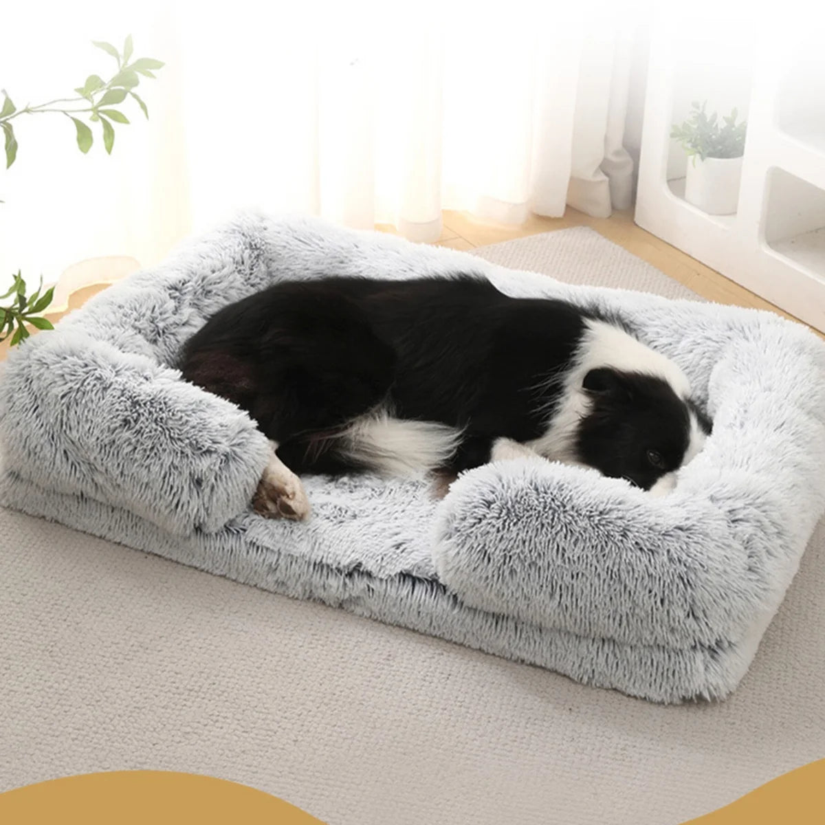 'Chelsea' Plush Dog Bed – Thick, Cozy, Removable Cover | Perfect Winter Sleep Haven