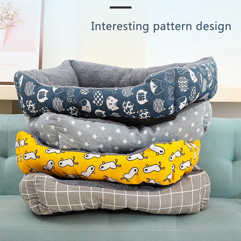 'Cambridge' Patterned Dog Beds With Fluffy Exterior & Designer Exterior